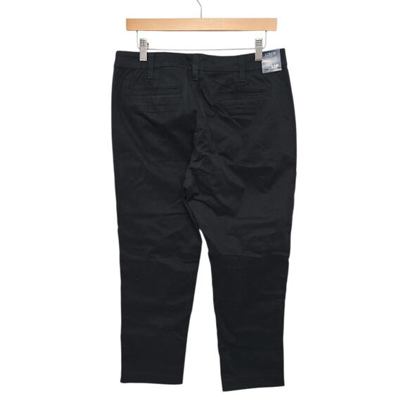 NWT J.Crew Petite Girlfriend Chino Pant Black Size‎ 10P AD217 Tapered Straight - Picture 2 of 9